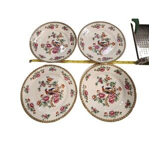 Set of 4 . Winkle & Co England Pheasant Bird Flowering Tree Branch 9" Plate
